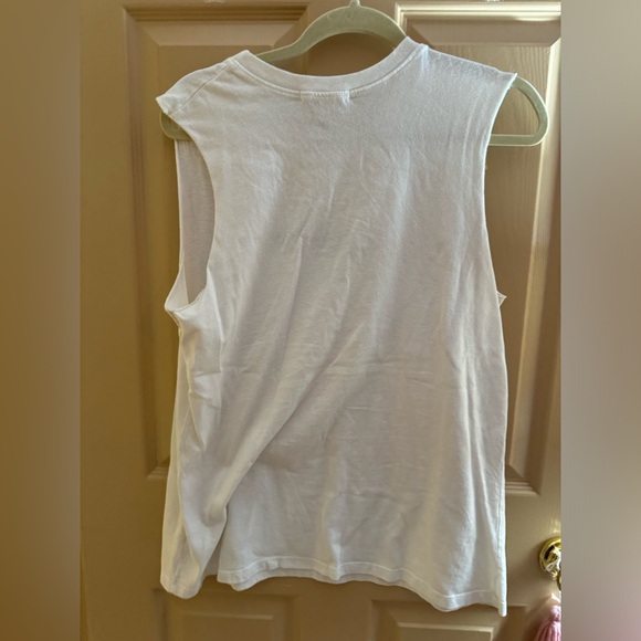 White tank top “you are where you need to be” embroidered in black - Picture 2 of 4